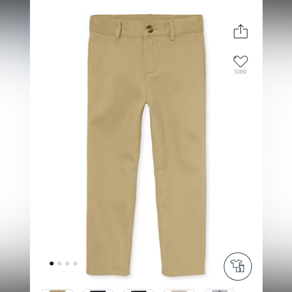 Boys Uniform Stretch Straight Chino Pants - Flax-Size 8 Husky